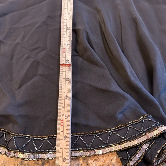 Argenti Notte vintage Black Silk Beaded Long Sleeve Dress. Size 12 - Picture 5 of 5